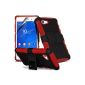 (Red) Sony Xperia Z3 Mega protection Shockproof hybrid silicone booth Skin Case Cover & Screen Protector of Aventus * * (Electronics)