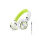 Sound Intone MS200 foldable stereo headset, a new model 2015 lightweight headphone, on ear, Noise Reduction Design for smartphones / MP3 / 4 player / laptop / computer / tablet / iphone / samsung / Ipod / Andriod / HTC (White / Green) (Electronics )