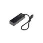 Andoer USB Hub 3.0 High Speed ​​4 Port Splitter adapter 5Gbps Portable Notebook Ultrabook MacBook Air Notebook Tablet Devices Black (Personal Computers)