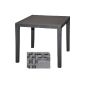 Garden table table bistro table side table Rattan optics anthracite 79 x 79 cm