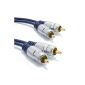 Pure Oxygen Free Copper HQ 2 x RCA phono Towards Sheets Sheets Stereo Audio Cable Gold Plated 1 m (Electronics)