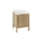 WENKO 18614100 Stools Norway with laundry bag - living stool, solid wood, walnut wood, 39 x 52 x 39 cm, Walnut (household goods)