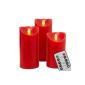Homelux TFC01 Flameless Real Wax Candles (set of 3) with Aroma, height 23cm, 18cm and 12.5cm diameter 8cm NEW, incl. Integrated timer, multi-function remote control