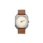 Slow Jo 09 - Swiss unisex Einzeigerarmbanduhr analog 24 hour indication leather silver / brown (clock)