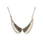 Yazilind Necklace Antique vintage gold plated wing Bib Necklace women chain scarf (Jewelry)