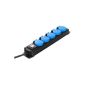 AS - Schwabe 38609, 5x power strip, 1.5 m H07RN-F 3G1.5, IP44 outdoor use, commercial, construction (tool)