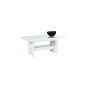 Apollo 202 656 coffee table Dario / height adjustable / telescopic / white gloss (household goods)