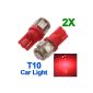 2x T10 W5W 5 SMD 5050 LED Red Car parking light bulb light R ¹ckleuchte