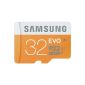 Samsung MicroSDHC 32GB EVO UHS-I Grade 1 Class 10 memory card (up to 48MB / s data transfer rate) with SD adapter (accessory)