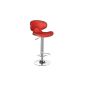 Set of 2 bar stools LOUNGE faux red leather