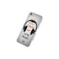 Circle Plastic Case Cover for iPhone 5 / 5S Silver Design Keep Calm and Love Music (Wireless Phone Accessory)