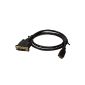 BIGtec 1.5m mini HDMI / DVI cable, gold-plated - mini HDMI C Male to DVI 18 + 1 male gold-plated plugs and double shielded cable pins (Electronics)