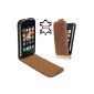 Perfect Case Style Better Real Leather Flip Case for Apple iPhone 4 / 4S / Smartphone Brown (Accessories)