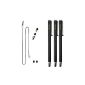 Three iKross Capacitive Stylus with Rope, Clip Pen and -black- Replacement Tips for Samsung devices (Wireless Phone Accessory)