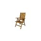 DIVERO chair Acacia wood high-back 5-way adjustable folding Garden chair