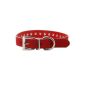 Collar Dog / Cat adjustable Artificial Leather and Strass (M, Red) (Others)
