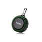 VicTsing speaker stereo waterproof, rechargeable Bluetooth V3.0 + Anti Shock A2DP ISSC With suction cup and microphone for iPhone 5 5S 5C Samsung Galaxy S5 S4 Note 2 March HTC One M8 Sony Experia Z1 Z2 and Bluetooth devices Green (Electronics)