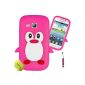 Penguin Case for Samsung Galaxy Young GT-S6310N / Galaxy Young DUOS S6312 Silicone Case Cover Case Cover protector, small pin (Hot Pink) (Electronics)