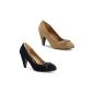 Ladies Pumps in velor look - Beautiful stable Pumps the different outfits to combine black finish (Textiles)