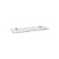 Glass shelf / wall shelf Standard + Jam | 4 sizes | 2 decors | 600x200x8 mm - satin / silver