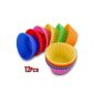 Lot 12 PCS 6 colors cake mold silicone muffin tray has capcake (Miscellaneous)