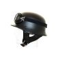 Vintage motorcycle helmet with goggles Wehrmacht helmet (L 59 / 60cm, black matt)