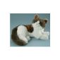 Erich Bohl 51635th - cat, lying, brown / white (toy)