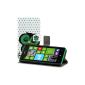 kwmobile® chic leather case for Nokia Lumia 625 with media function.  Owl Motif (Green)!  (Wireless Phone Accessory)