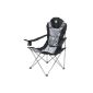 10T Lightboy - Foldable camping chair XXL mobile high-backed upholstered Maxi-seat cupholders (equipment)