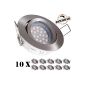 10 LED Spot Lamp Set with LED GU10 spotlight brand - dimmable - from LEDANDO - 5W - adjustable - warm white - 60 ° beam angle - A + - 50W Replacement - silver brushed