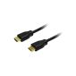 LogiLink CH0037 HDMI High Speed ​​with Ethernet (V1.4) Cable, 2x 19-pin male (Gold), black, 2M, polybag (Accessories)