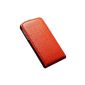 iPhone 5 shell protective cover genuine leather flip cover for iPhone 5S iPhone 5 case, Orange (Clothing)