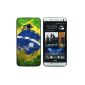 HTC ONE (M7) - Brazil Flag - Hard Shell Aluminium and Plastic Rigid + 3 Screen Protectors and 1 Stylus (Electronics)