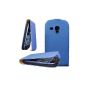 Cool Gadget Flip Case Case - for Samsung Galaxy S3 Mini in Blue + 1x Protector (Electronics)