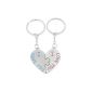 niceeshop (TM) Keychain I LOVE YOU Carved in Shape of Heart and Mouth in Cul-de-poule, color Silver, 1 Pair (Health and Beauty)