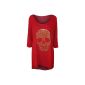 WearAll - Ladies oversize skull print back tail dip hem long round neckline Sleeveless Top - 10 colors - Size 40-54 (Textiles)