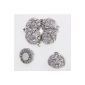 5 pcs. 10mm ball magnetic clasp Rhinestone Silver Color