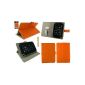 Logicom Emartbuy® S732GP 7 Inch Tablet Universal Serial Orange Multi Angle Folio Case Executive Portfolio Case Wallet With Card Slots + Gold Stylus (Electronics)