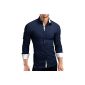 Grin & Bear Slim Fit-iron contrast shirt men's shirt, SH510 (Textiles)