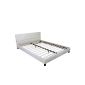 Double upholstered bed with integrated slat base, 180 x 200cm, creme