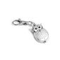Owl Key Chain Key Ring 40X25mm Silver clock (jewelry)