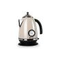 Klarstein Aquavita Chalet - Electric kettle 1.7L to old-school style sweet tea with side thermometer (2200W, cool-touch handle) - champagne (Electronics)