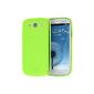 doupi® PerfectFit TPU Case for Samsung Galaxy S3 i9300 with built-in dust plugs (green) Dust Matt Clear Case silicone shell Bumper Cover Matt Transparent green + bonus (1x Screen Protector) (Electronics)