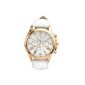 JS Direct watches, Ladies Elegant Candy Roman numerals Chronograph wristwatch Faux Leather Band Analog Qaurzuhr (White) (clock)