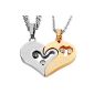BH STEEL pendant puzzle chain with heart, engraving, couple Partner, stainless steel, gold silver (jewelery)
