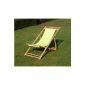 Bamboo Deckchair height adjustable - color: green
