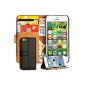 OneFlow Premium WALLET Case / Cover / Protective pouch wallet design with stand function - for Apple iPhone 5 / 5S - Black (Electronics)