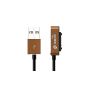WSKEN LED Status magnetic USB Charging Cable for Sony Xperia Z3, Sony Xperia Z3 Compact, Sony Xperia Z2, Sony Xperia Z1 Smartphone, Sony Xperia Z Ultra XL39h, Sony Xperia Z1 mini, Sony Xperia Z2 mini charging cable adapter connector connection - gold (Wireless Phone Accessory)