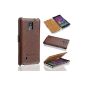 CoinKeeper Case for Samsung Galaxy Note 4, *** genuine leather - HANDMADE *** - accessories Case Case Samsung Flip Case Cover - black, brown, white, red, pink - (brown) (Electronics)