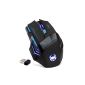 DLAND® 2400 DPI Optical Wireless Gaming 7 keys LED USB Mouse Mice for Pro Gamer (Electronics)